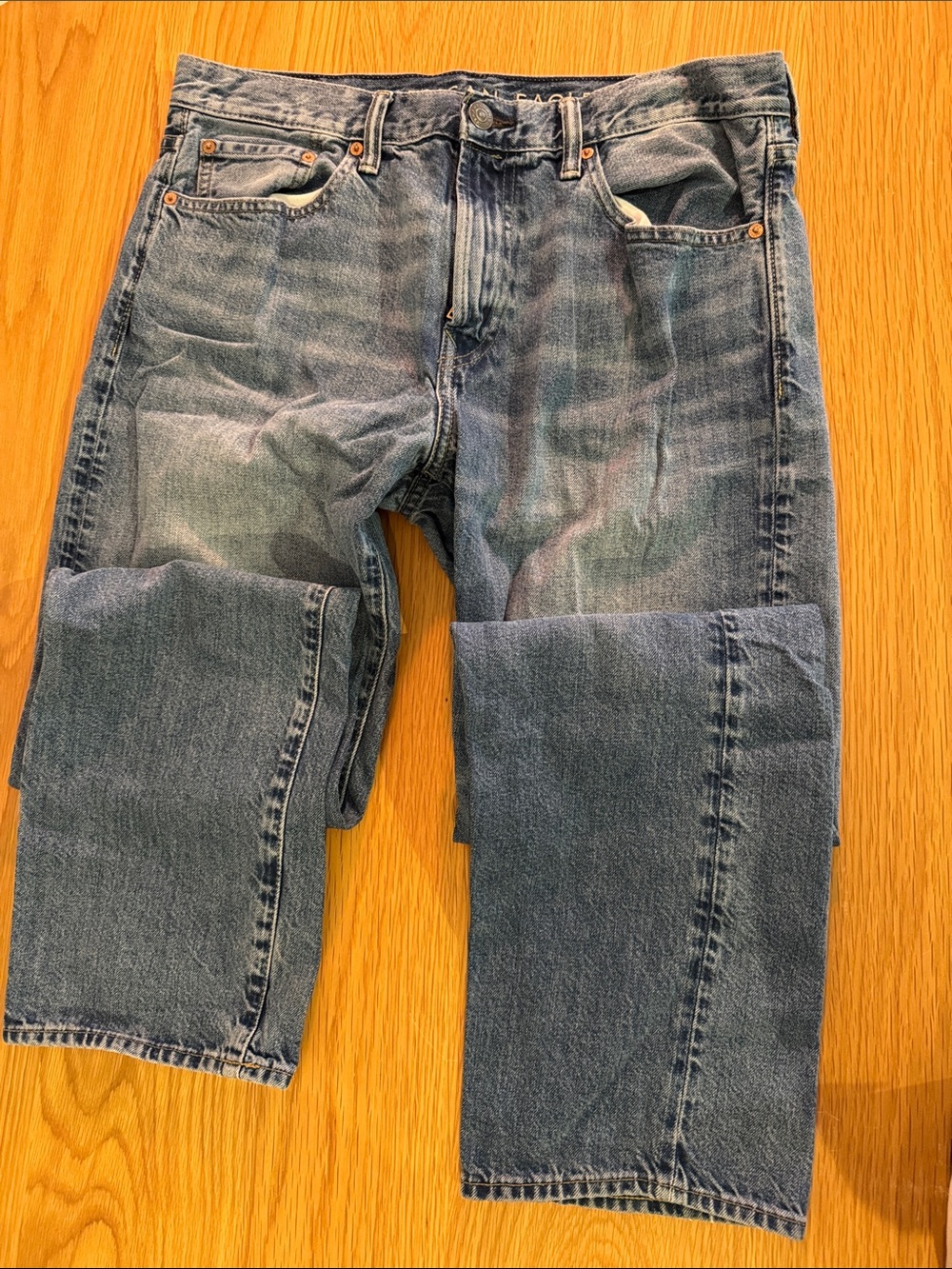 American Eagle Outfitters Men's Relaxed Straight Jeans - Faded Blue 34x34